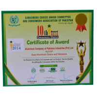 Certificate by Consumers Association of Pakistan for Consumers Choice Award in 2014
